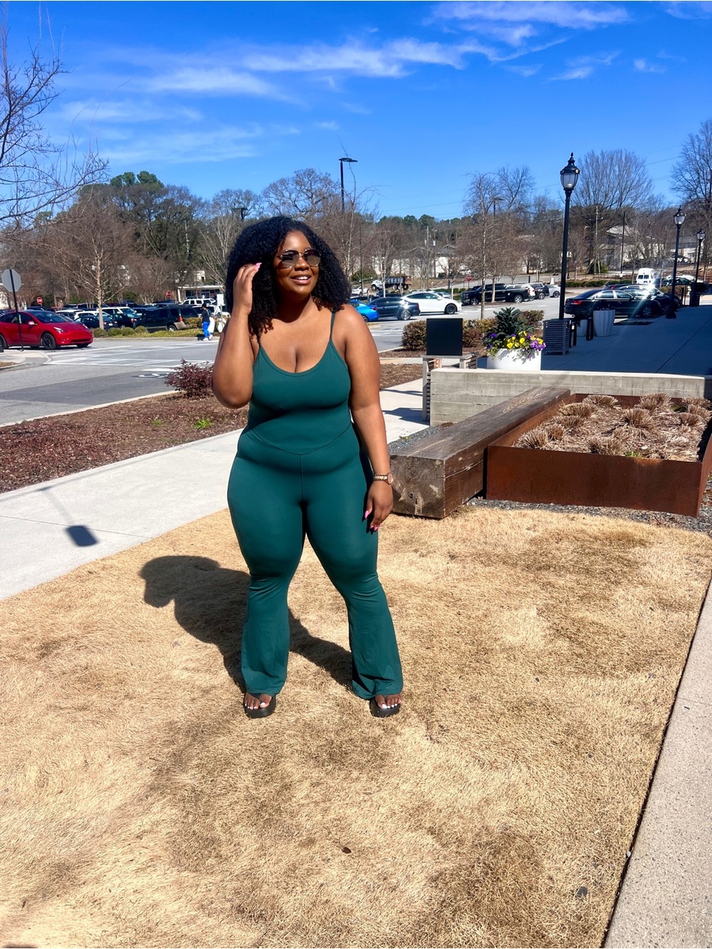 Aerie Emerald Green Stretch Jumpsuit for Women